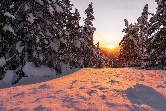 THEMENBILD, Winter, alpiner Sonnenuntergang
