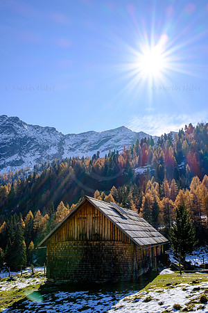 Spätherbst und Lärchengold, hinteres Weißpriachtal