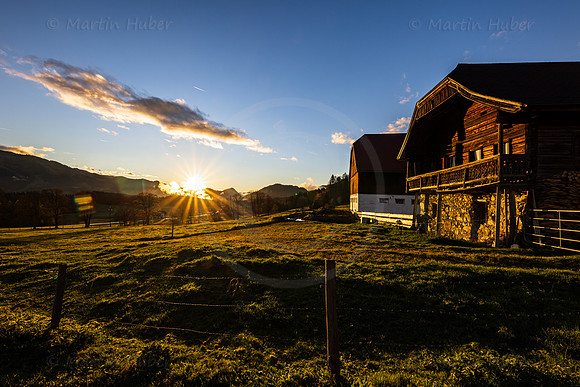 Herbst-Sonnenuntergang in Ramsau am Dachstein