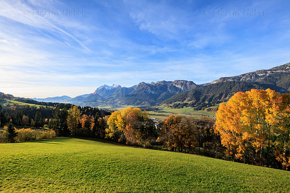 Herbst, verfärbte Bäume, Gössenberg
