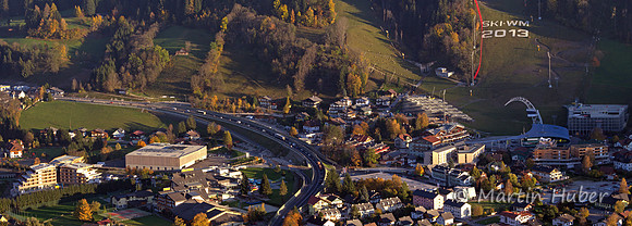 Planai-Zielhang und WM-Bauten - Panorama