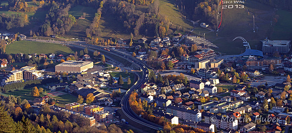 Planai-Zielhang und WM-Bauten - Panorama