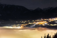 Schladming, Nacht, Lichternebel