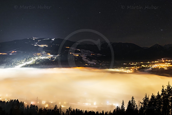 Schladming, Nacht, Lichternebel