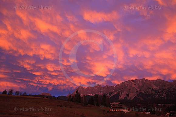 Rohrmoos, Dachsteingebirge und Morgenrot