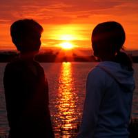 Sonnenuntergang am Warmsee