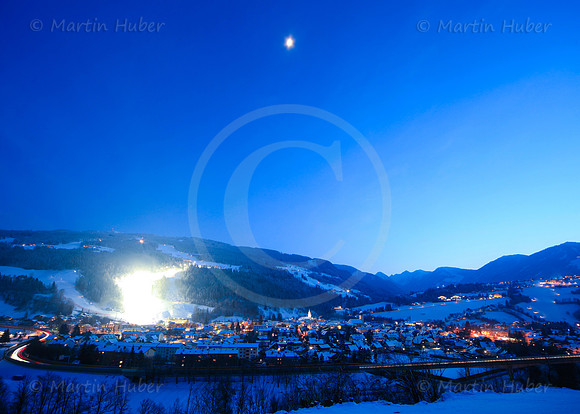 Schladming, Rohrmoos-Untertal und die Planai zur blauen Stunde