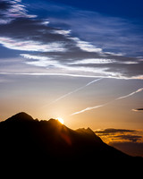 Sommer-Sonnenaufgang über den Ennstaler Bergen