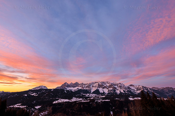 Wetter, Abendrot und Dachstein