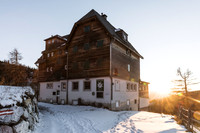 Herbst, Sonnenuntergang am Dachstein, Austriahütte