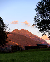 Sonnenuntergang in Rohrmoos, Alpenglühen