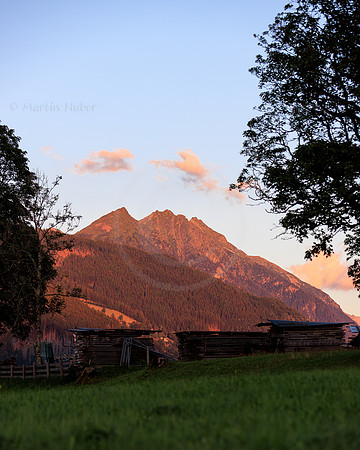Sonnenuntergang in Rohrmoos, Alpenglühen