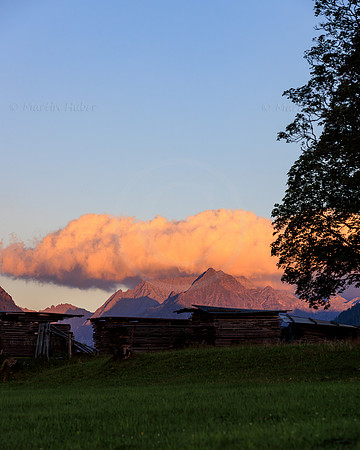 Sonnenuntergang in Rohrmoos, Alpenglühen