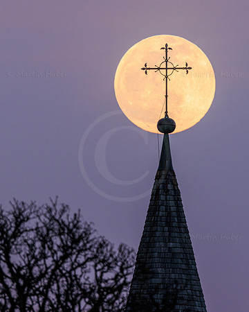 Vollmond, Ostermond, evangelische Kirche Ramsau