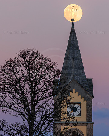 Vollmond, Ostermond, evangelische Kirche Ramsau
