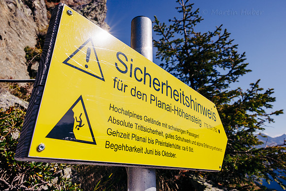 Schild, Sicherheit, Sicherheitshinweis, Schladminger-Tauern-Höhenweg