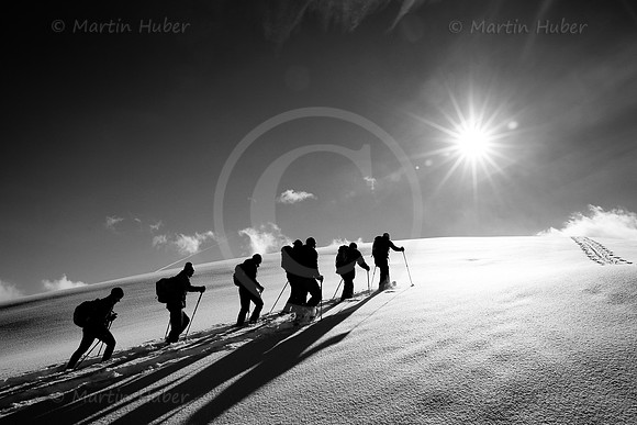 Schneeschuhwanderer auf dem Rossfeld