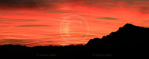 Hochkönig-Silhouette im Abendrot