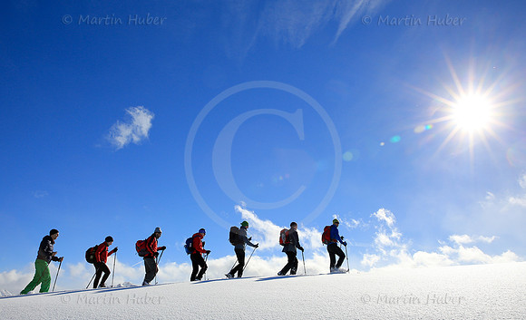 Schneeschuhwanderer auf dem Rossfeld