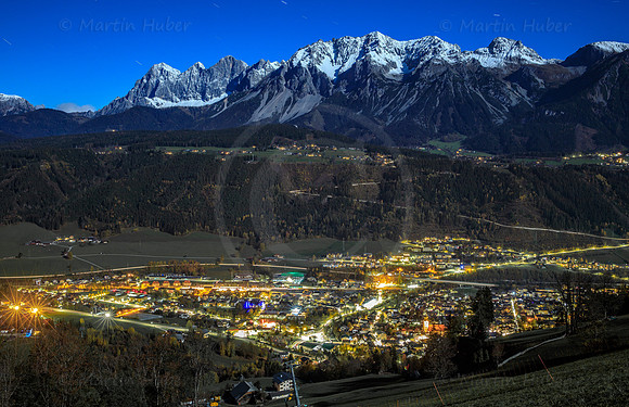 Schladming, Ramsau und Dachstein bei Mondlicht
