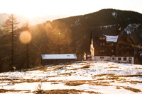 Herbst, Sonnenuntergang am Dachstein, Austriahütte