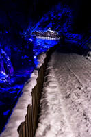 Beleuchtete Talbachklamm, Wanderweg Wilde Wasser, Winter