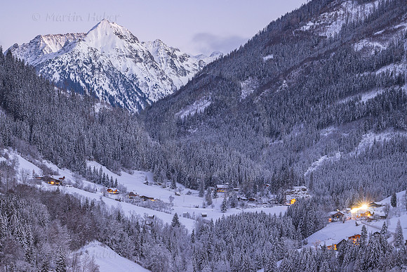 Blaue Stunde im Untertal bei Rohrmoos, Schladming