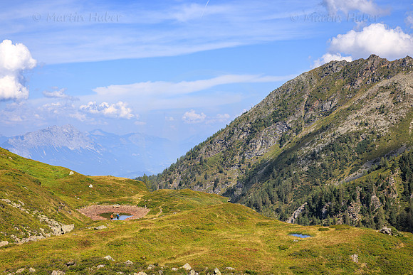 Trockenheit, beinahe ausgetrocknete Lacke nahe Moaralmsee