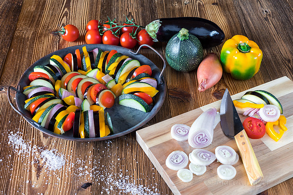 Food-Fotografie, Ratatouille, Gemüse