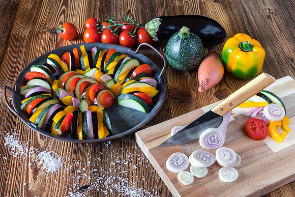 Food-Fotografie, Ratatouille, Gemüse