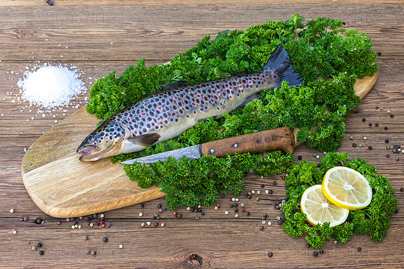Food-Fotografie, Bachforelle