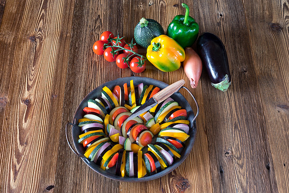 Food-Fotografie, Ratatouille, Gemüse