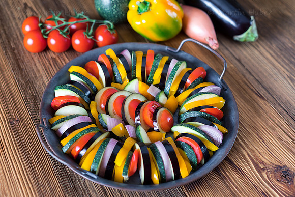 Food-Fotografie, Ratatouille, Gemüse
