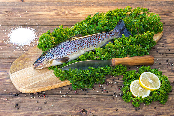 Food-Fotografie, Bachforelle