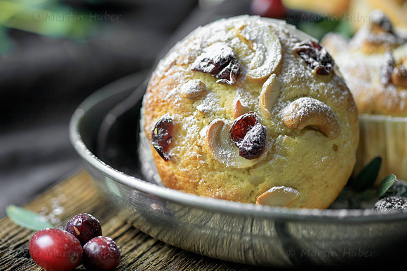 Food-Fotografie, Muffins mit Cashew Cranberry Mix