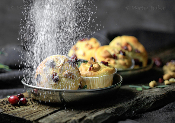 Food-Fotografie, Muffins mit Cashew Cranberry Mix