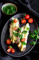 Food-Fotografie, Spargel und Tomaten