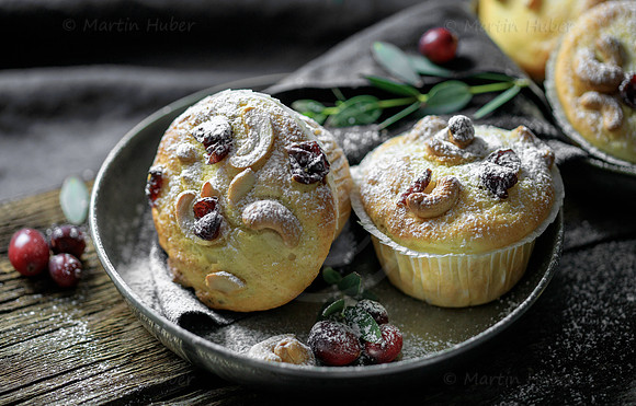 Food-Fotografie, Muffins mit Cashew Cranberry Mix