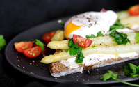 Food-Fotografie, Spargel und pochiertes Ei