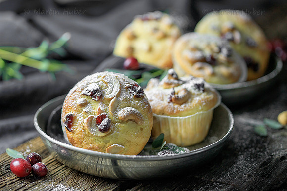 Food-Fotografie, Muffins mit Cashew Cranberry Mix