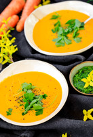 Food-Fotografie, Karottensuppe mit Petersilie