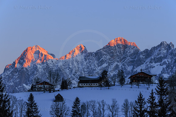 Wetter, Winter, Morgensonne am Dachstein
