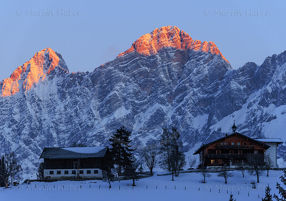 Wetter, Winter, Morgensonne am Dachstein
