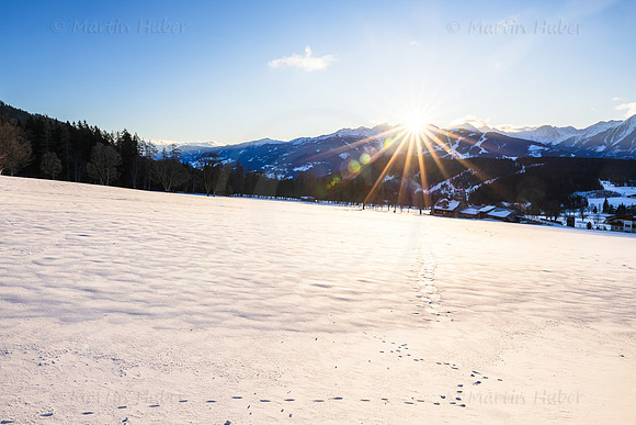 Wetter, Winter-Sonnenaufgang in der Ramsau