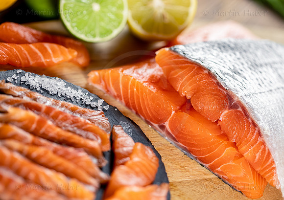 Food-Fotografie, Filet und Sashimi vom Lachs
