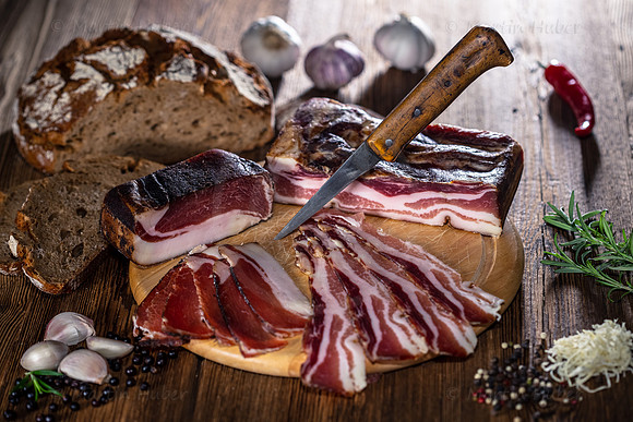 Food-Fotografie, Brotzeit mit Speck