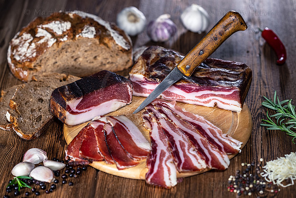 Food-Fotografie, Brotzeit mit Speck