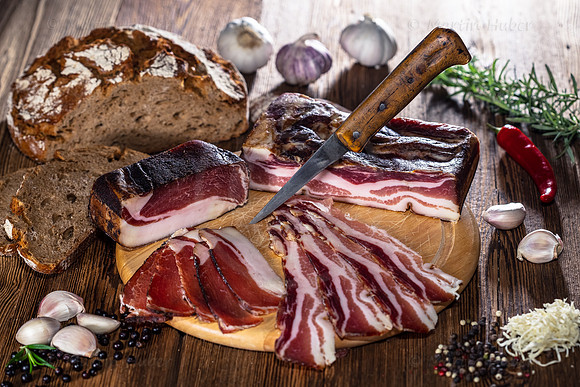 Food-Fotografie, Brotzeit mit Speck