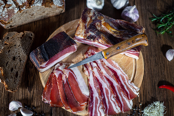 Food-Fotografie, Brotzeit mit Speck