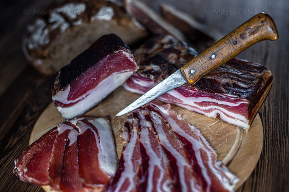 Food-Fotografie, Brotzeit mit Speck